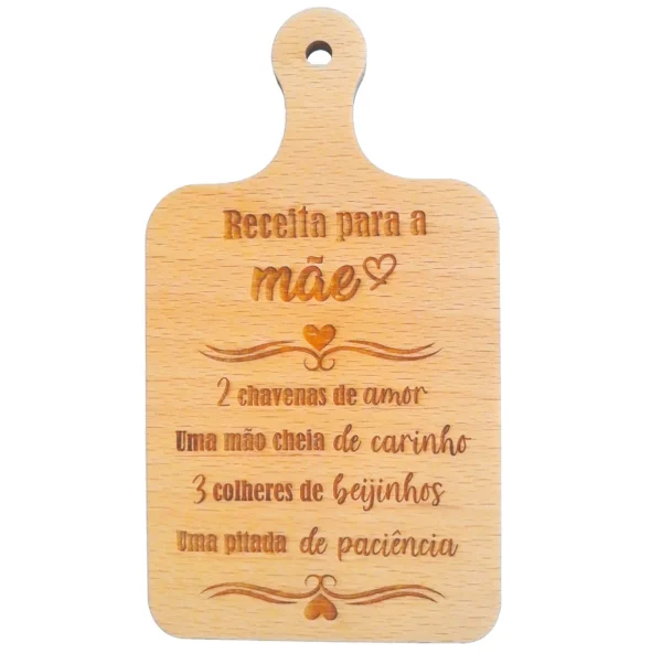 Quadro Receita Mãe em Forma Tábua Queijos