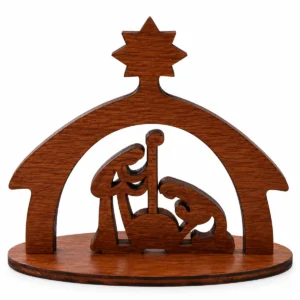 Bibelot Madeira Presépio Estilizado 13x12cm