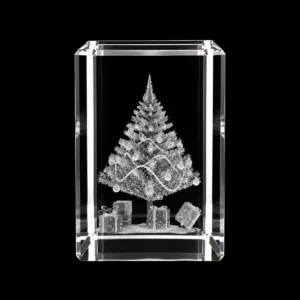 Paralelepípedo Cristal CR40 - Árvore Natal 3D
