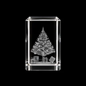 Paralelepípedo Cristal  C1 Árvore Natal 3D