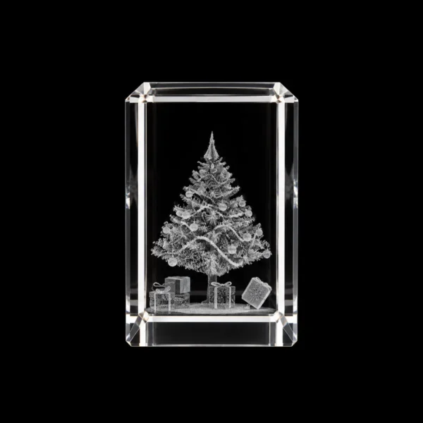 Paralelepípedo Cristal  C1 Árvore Natal 3D