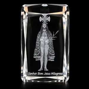 Paralelepípedo Cristal Lapidado 0516 -  Bom Jesus Milagroso