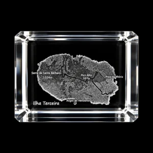 CR604 Paralelepípedo Cristal 706040 - Mapa Ilha - Terceira