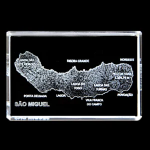 Paralelepípedo Cristal CR40 Mapa Ilha - S. Miguel