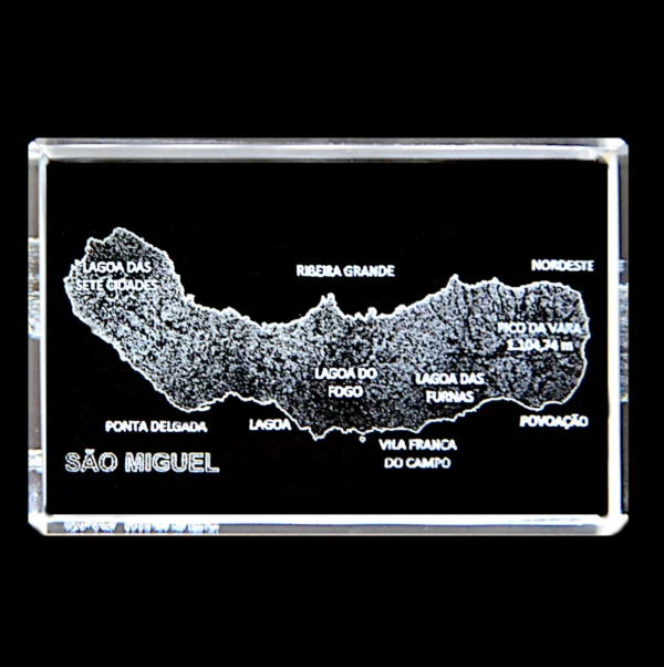 Paralelepípedo Cristal CR40 Mapa Ilha - S. Miguel