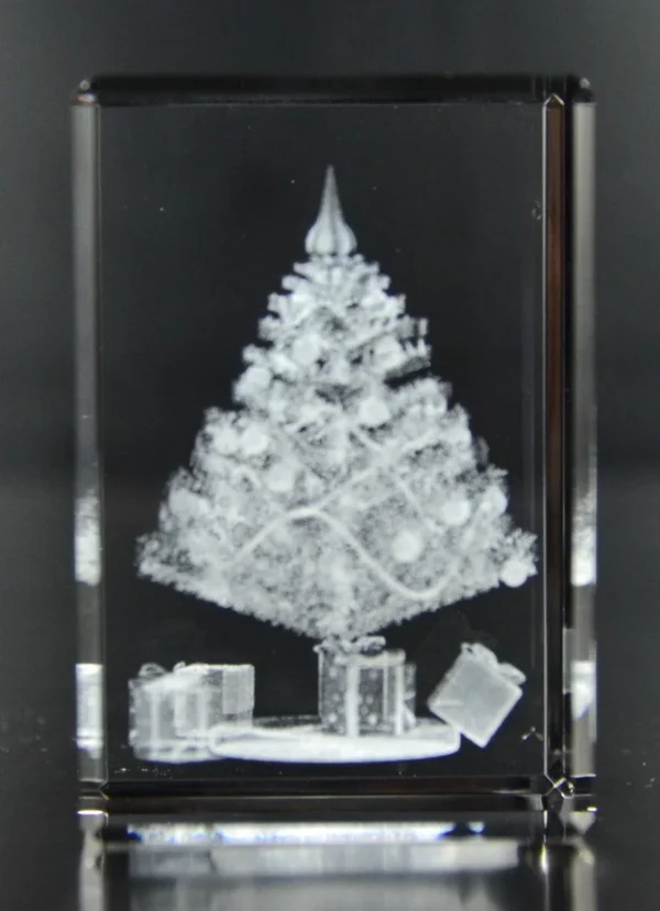 Paralelepípedo Cristal CR6 - Árvore Natal 3D