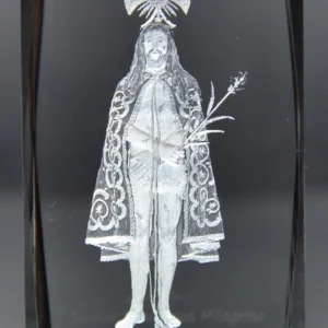 Paralelepípedo Cristal Lapidado 0518 -  Bom Jesus Milagroso