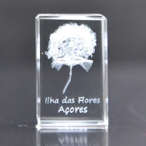 Paralelepípedo Cristal C1 Hortênsia - Flores