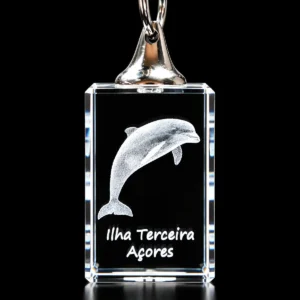 PCR016 Porta-Chaves Cristal s/LED Golfinho-Terceira