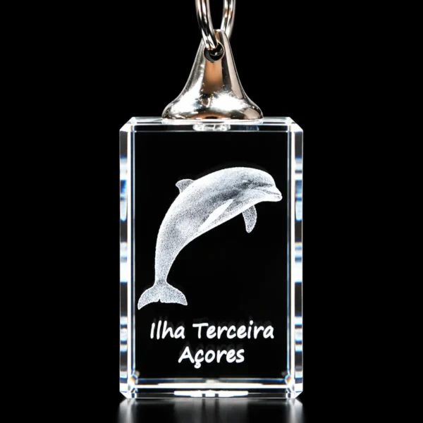 PCR016 Porta-Chaves Cristal s/LED Golfinho-Terceira