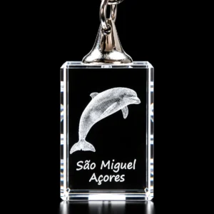 PCR017 Porta-Chaves Cristal Rect s/LED Golfinho-SãoMiguel