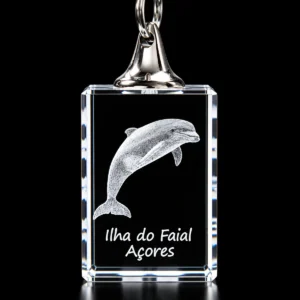 Porta-Chaves Cristal Rect s/LED Golfinho-Faial