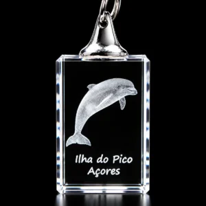 Porta-Chaves Cristal Rect s/LED Golfinho-Pico