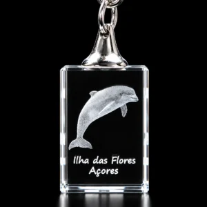 Porta-Chaves Cristal Rect s/LED Golfinho-Flores