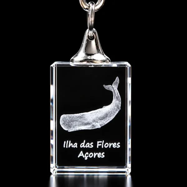 PCR029 Porta-Chaves Cristal Rect s/LED Cachalote-Flores