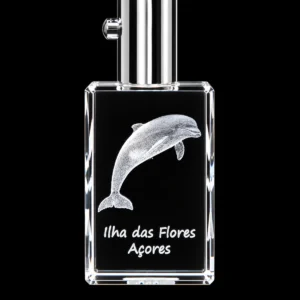 Porta-Chaves Cristal Rect c/LED Golfinho-Flores