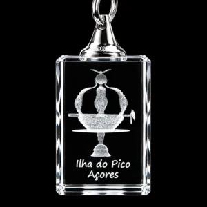 Porta-Chaves Cristal Rect s/LED Coroa Pico