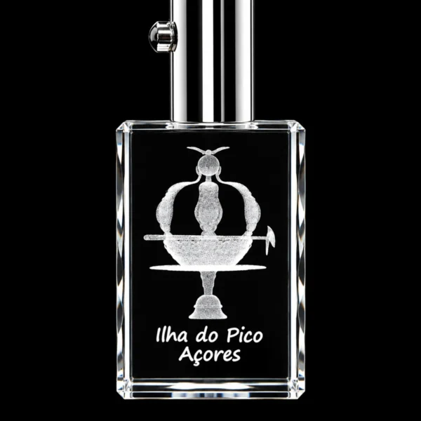 PCR058 Porta-Chaves Cristal Rect c/LED Coroa Pico