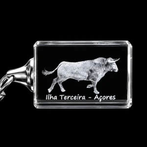 Porta-Chaves Cristal s/LED Touro - Ilha Terceira-Açores